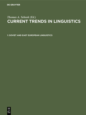 cover image of Soviet and East European Linguistics